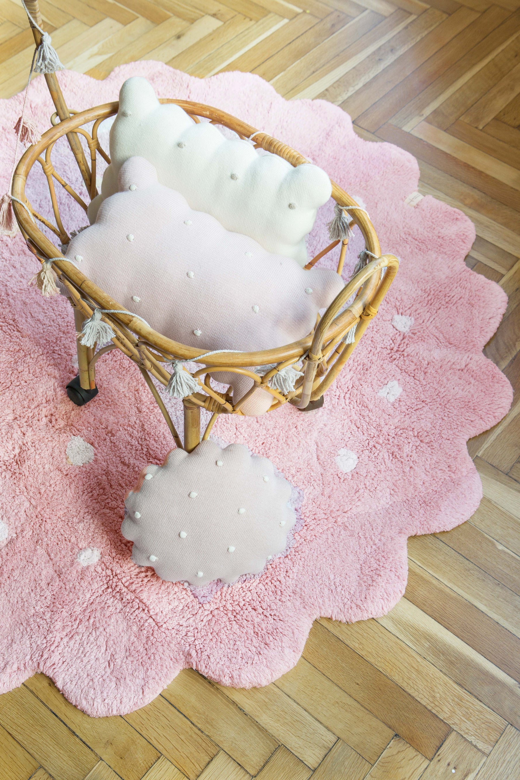 LORENA CANALS - Tapis Lavable Petit Biscuit Rose 140 x 140 Cm