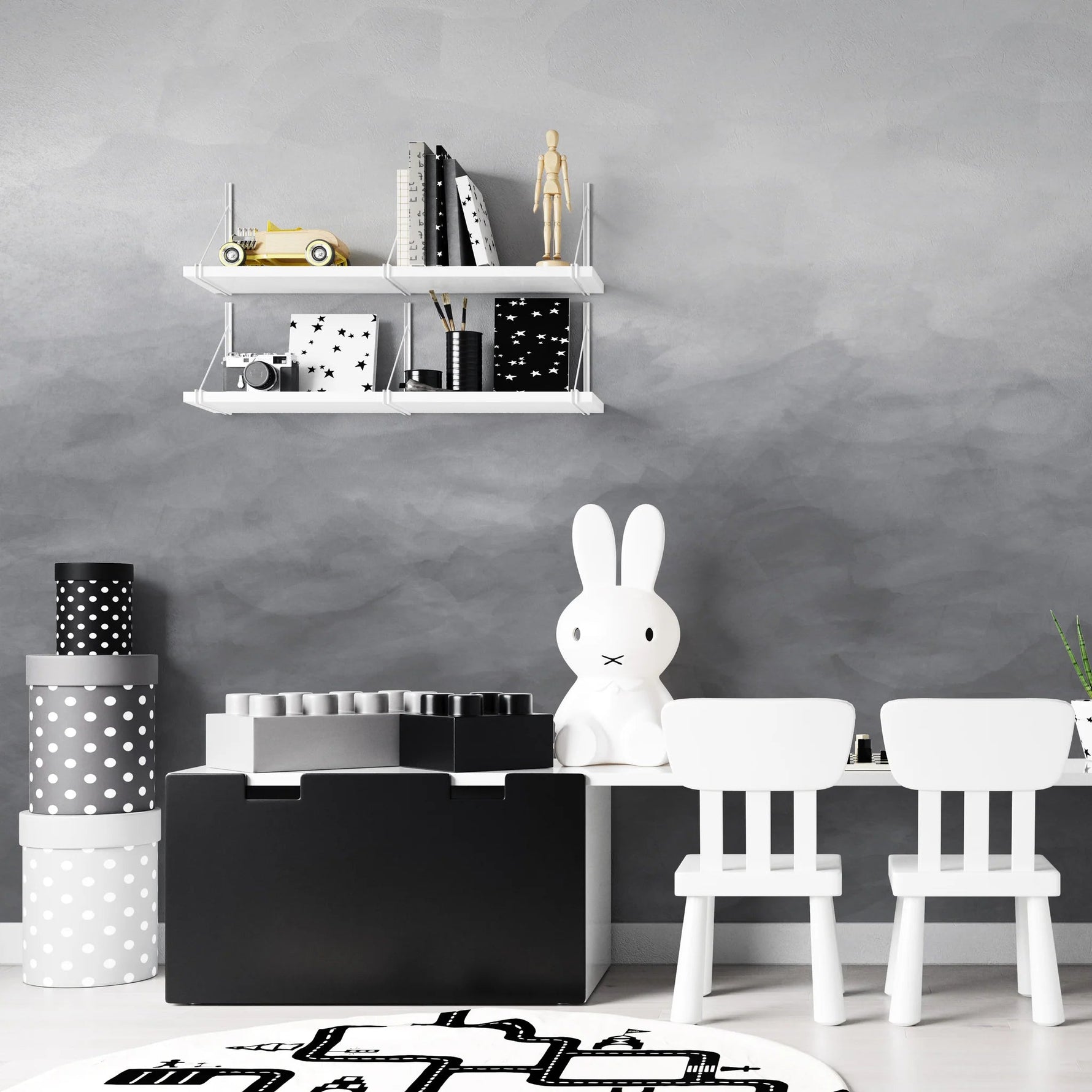 MUNKS & ME - Papier Peint Chambre Enfant Ombre - Charbon