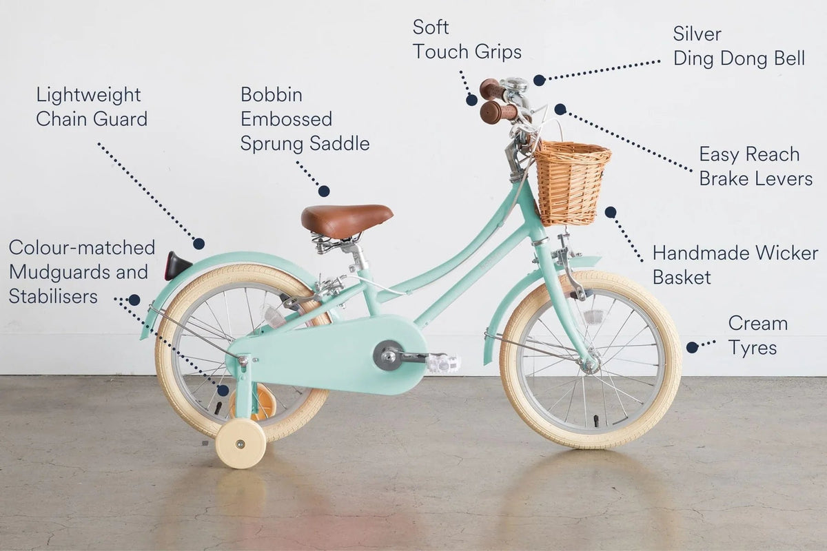 BOBBIN BIKES - Vélo Enfant Gingersnap 16" - Vert Pâle