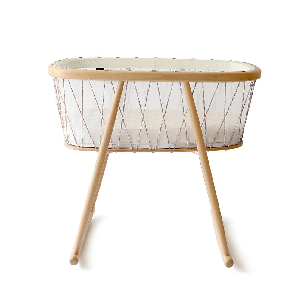 Berceau Kumi / Cocon Mesh / Lacets Bois de Rose / Matelas Mousse CHARLIE CRANE