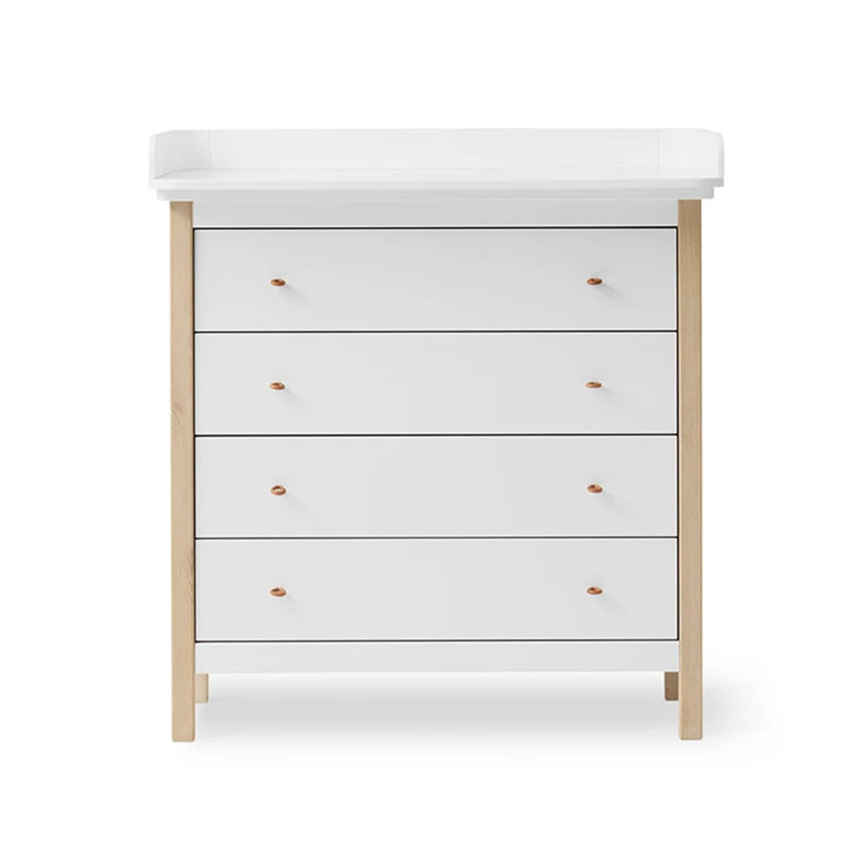OLIVER FURNITURE - Commode à Langer 4 Tiroirs Wood, Blanc/Chêne