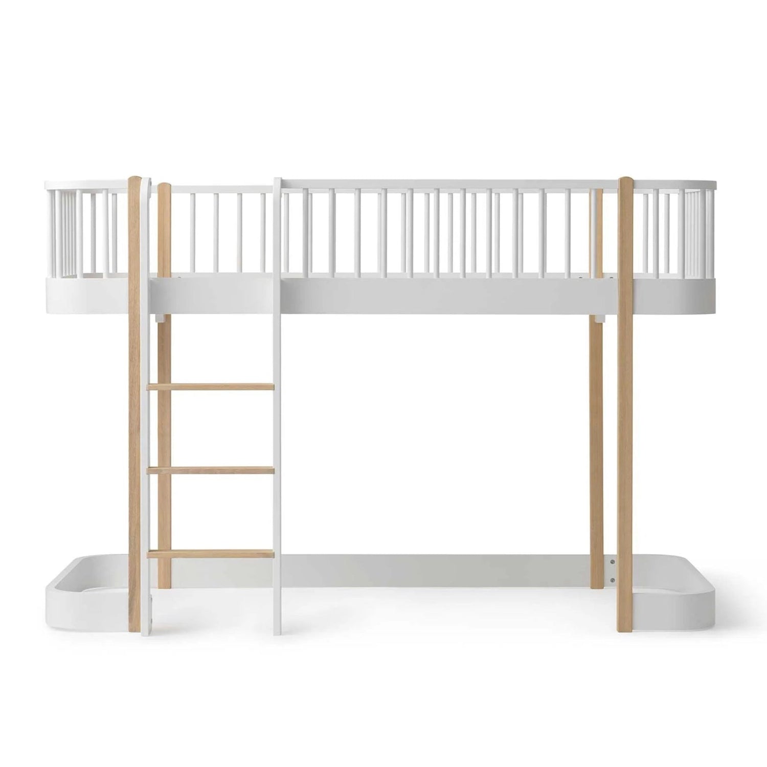 OLIVER FURNITURE - Lit Mezzanine Mi - haut Wood Original, Blanc/Chêne