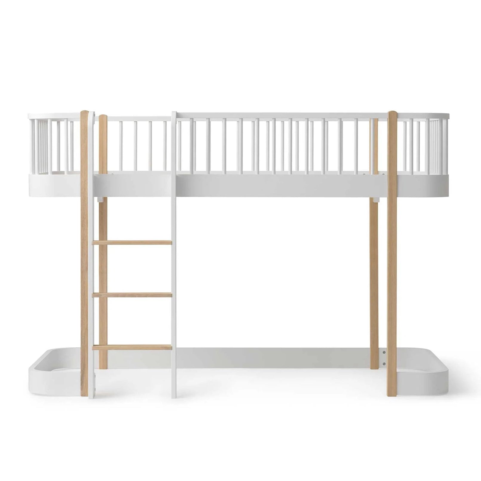 OLIVER FURNITURE - Lit Mezzanine Mi - haut Wood Original, Blanc/Chêne