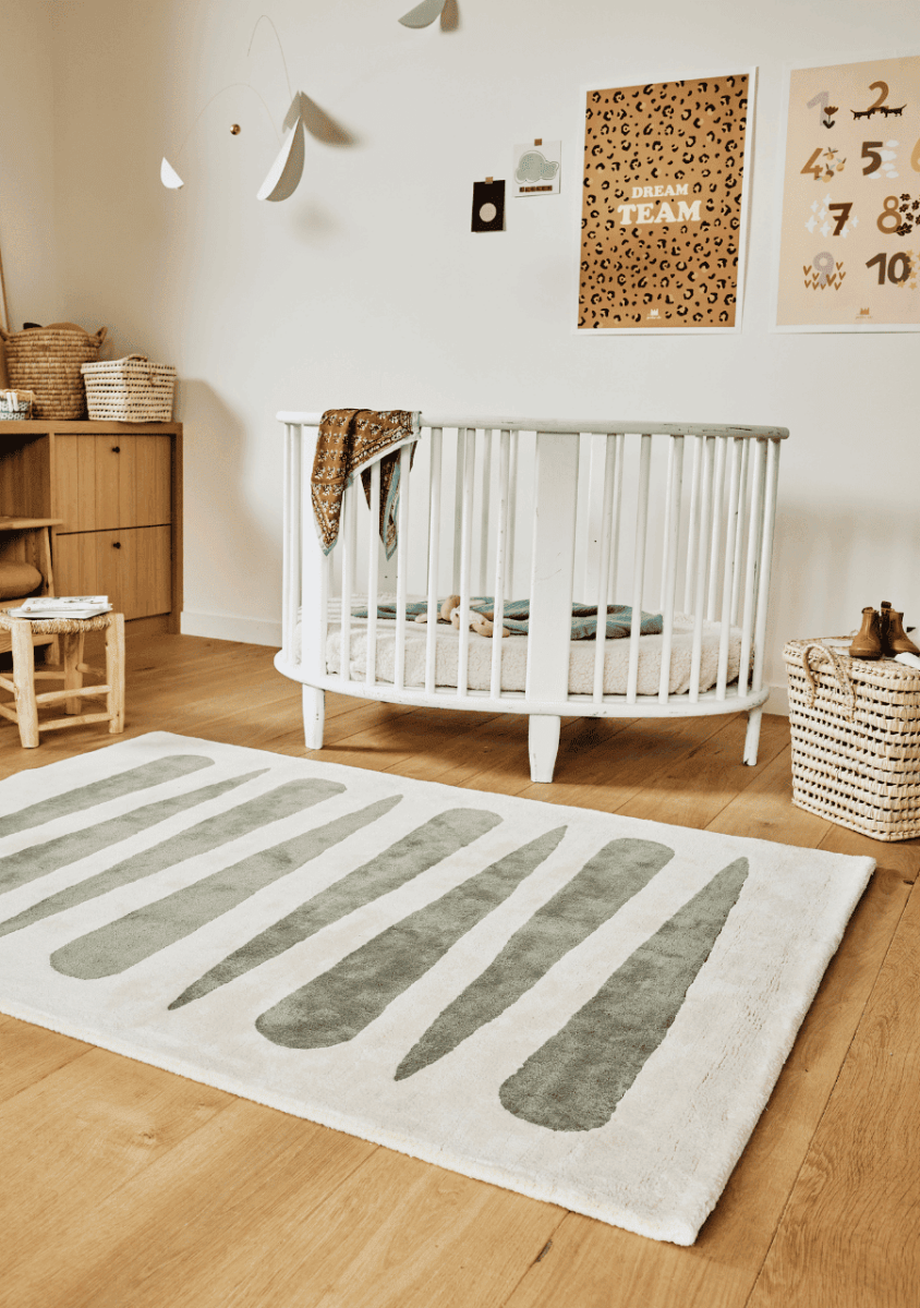 BLEUU - STUDIO - Tapis Enfant Mikado Kaki 140 x 200 Cm