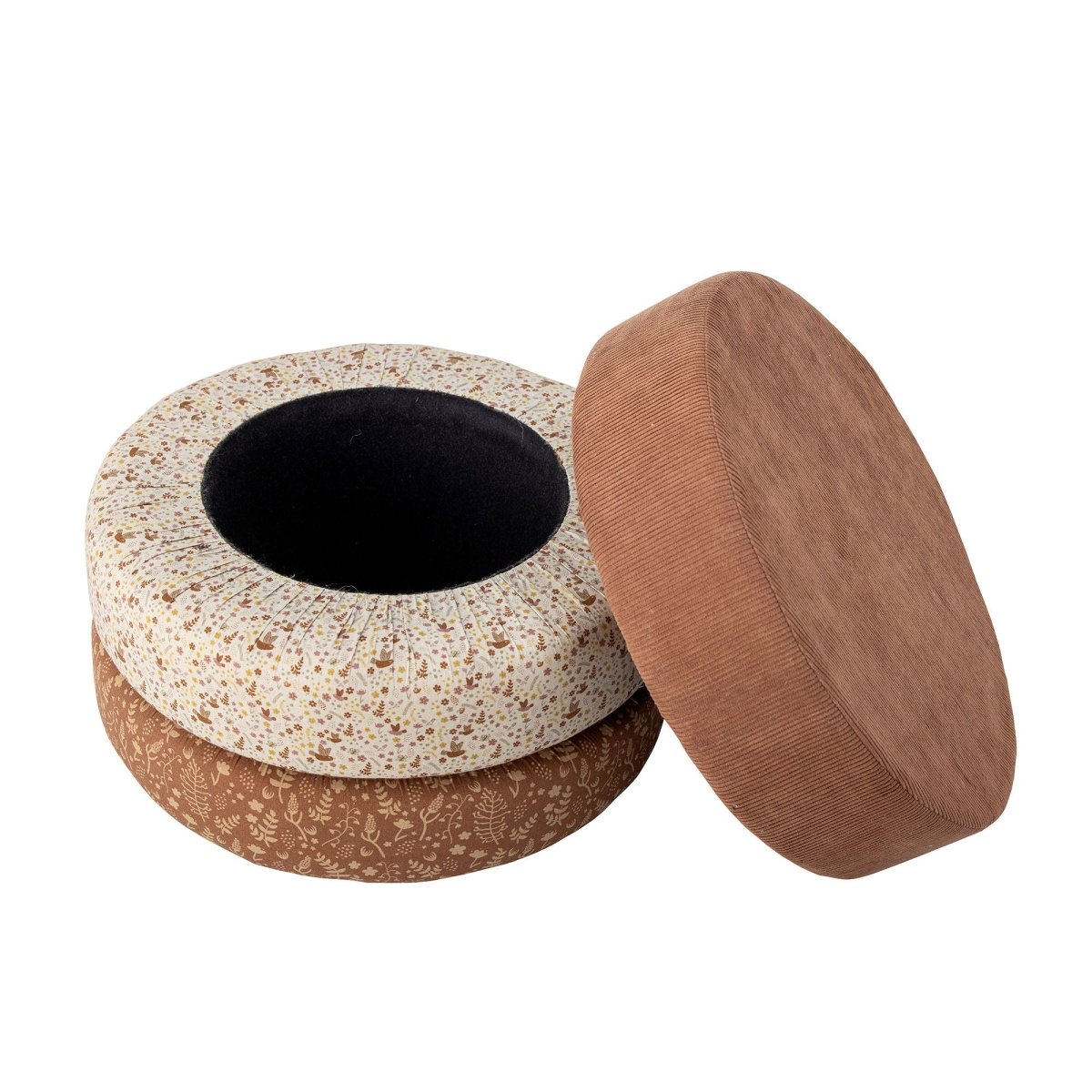 BLOOMINGVILLE MINI - Jo Pouf, Marron, Coton