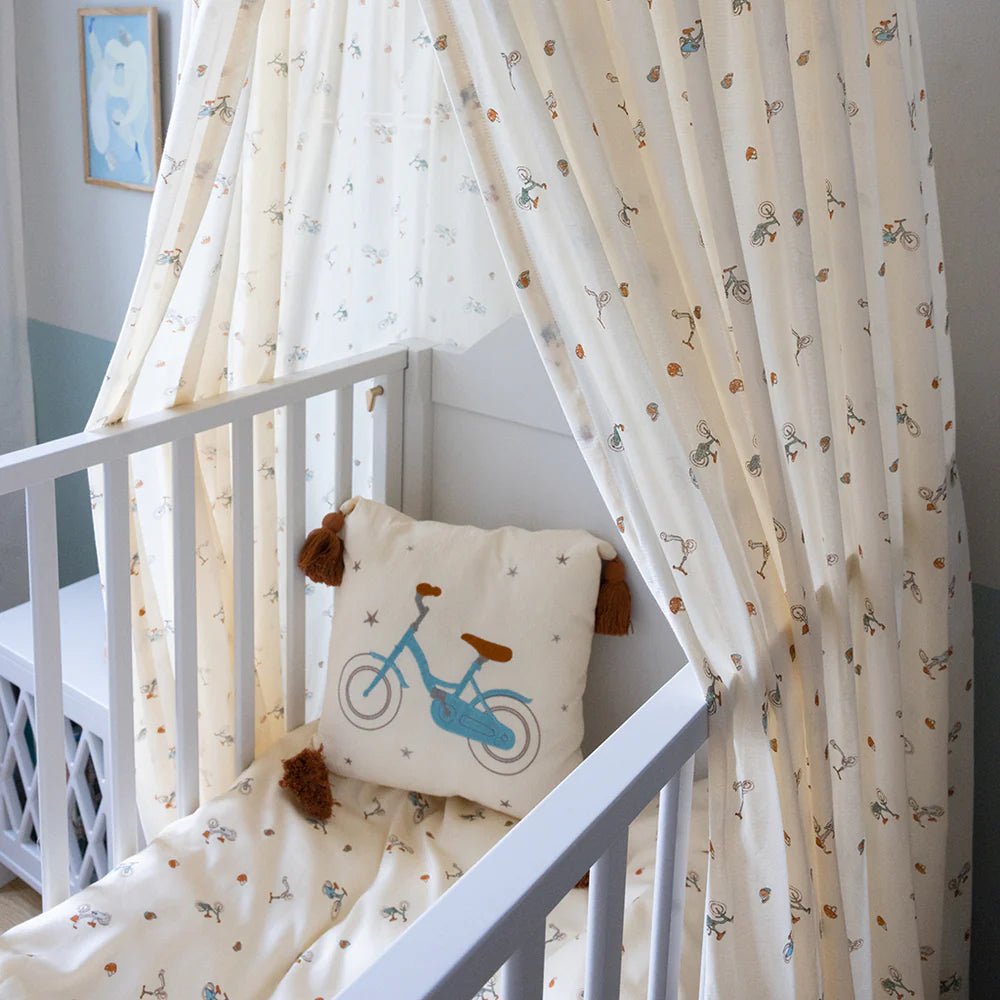 CAM CAM - Coussin Brodé Pour Enfants - Ocs - Vélo