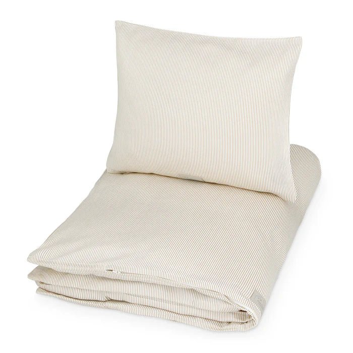 CAM CAM - Literie, Simple, 140 x 200 Cm - Gots Classic Rayures Camel