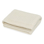 CAM CAM - Plaid Bébé En Tricot Harper - Gots - Blanc Cassé