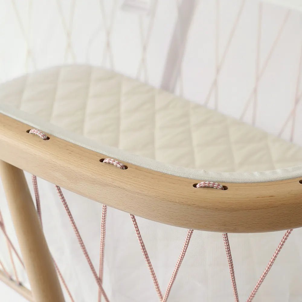 CHARLIE CRANE - Berceau KUMI / Cocon Mesh / Lacets Bois de Rose / Matelas coco naturel