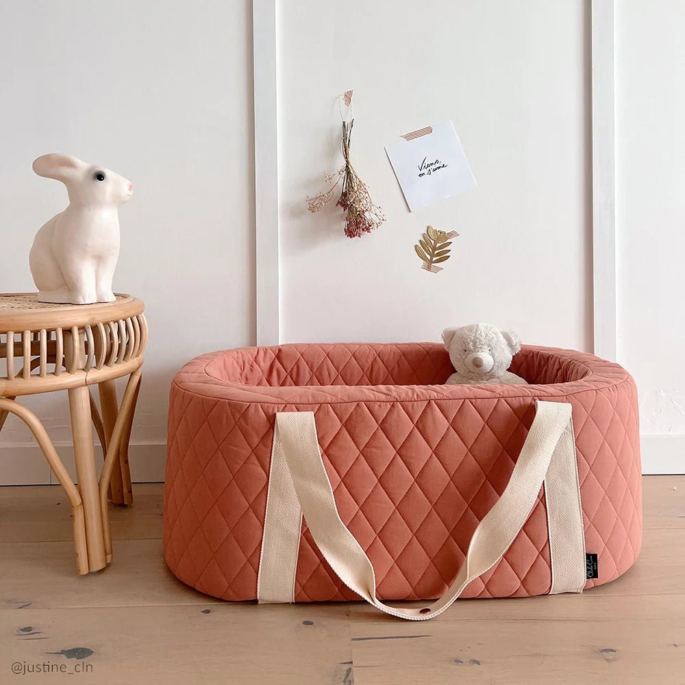 CHARLIE CRANE - Couffin KUKO Bois De Rose Matelassé - Matelas Inclus