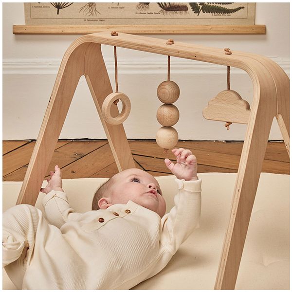 CHARLIE CRANE - Set d'Éveil Complet : Tapis TAMI Milk + Arche NAHO & Jouets en Bois