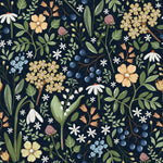 DEKORNIK - Papier Peint Pour Enfants Bleu Marine Champ De Fleurs