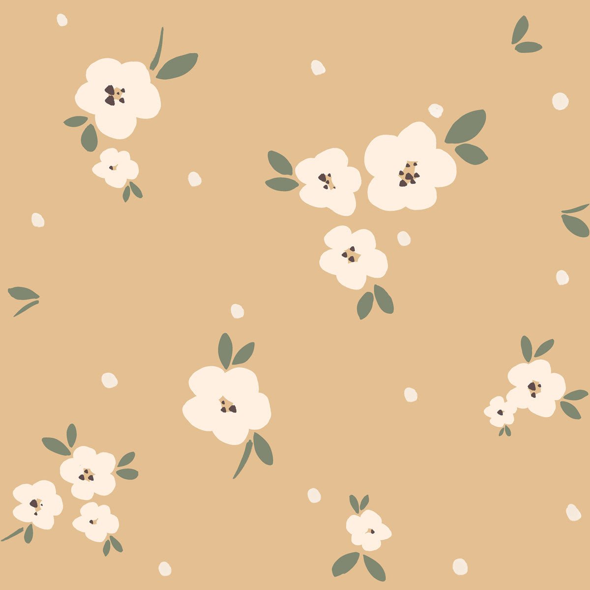 DEKORNIK - Papier Peint Pour Enfants Floral Draw Beige