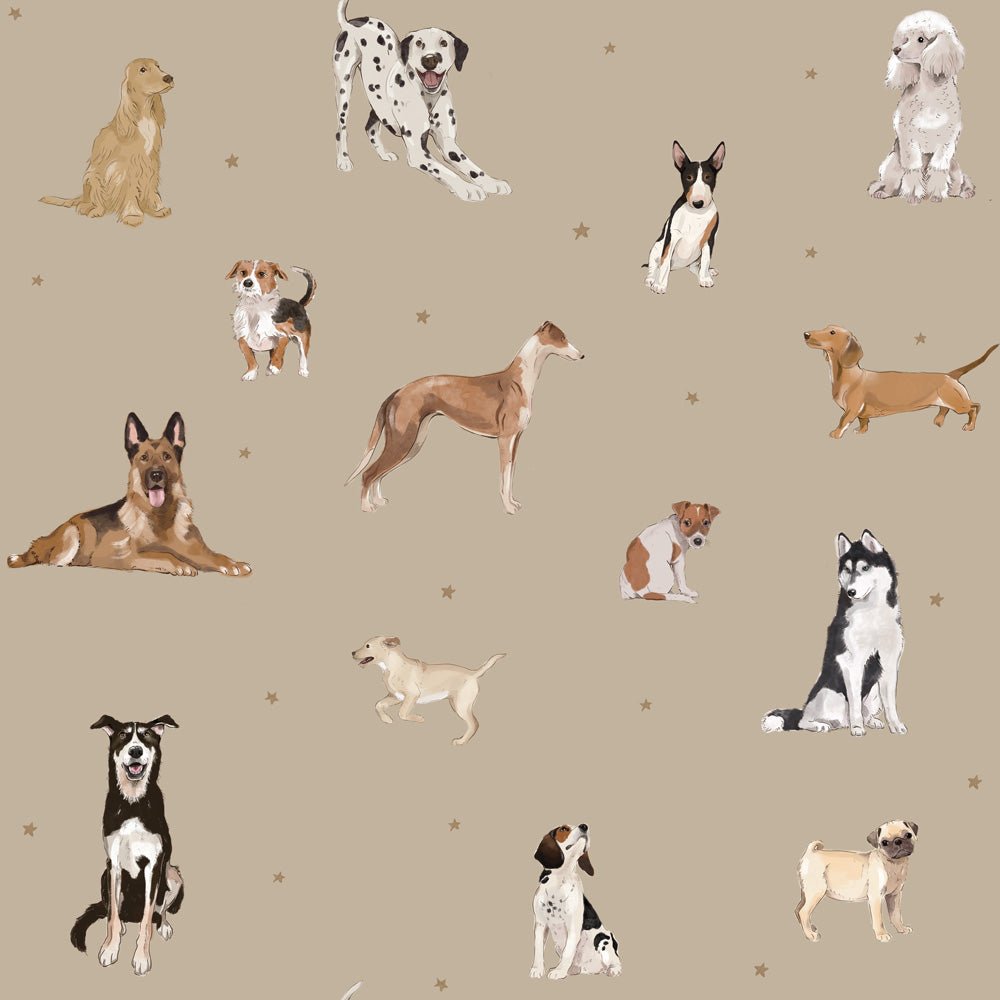 DEKORNIK - Papier Peint Pour Enfants Les Chiens Sont Le Meilleur - Beige