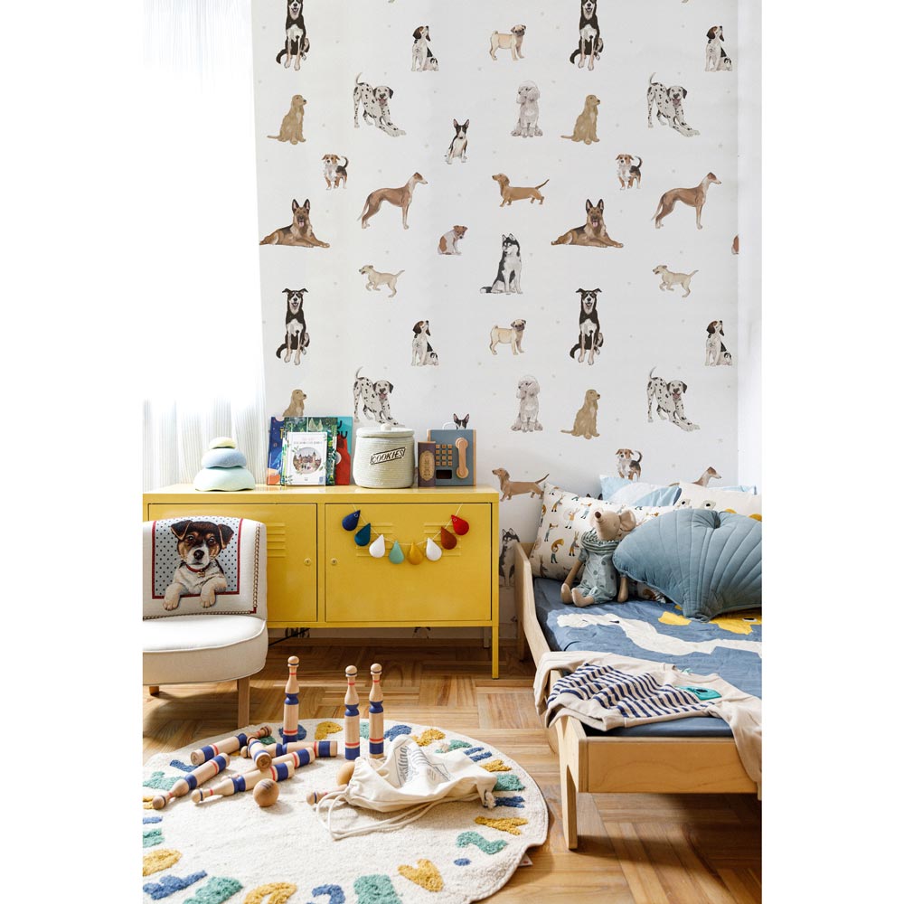 DEKORNIK - Papier Peint Pour Enfants Les Chiens Sont Le Meilleur - Blanc