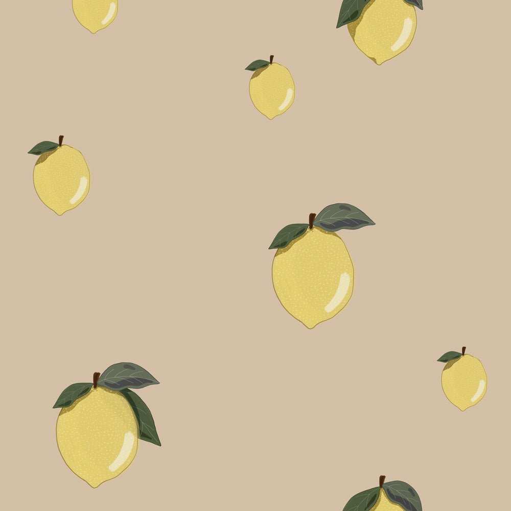 DEKORNIK - Papier Peint Pour Enfants Petits Citrons Beige
