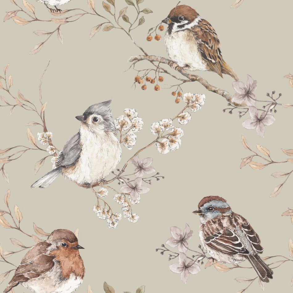 DEKORNIK - Papier Peint Pour Enfants Vert Oiseaux