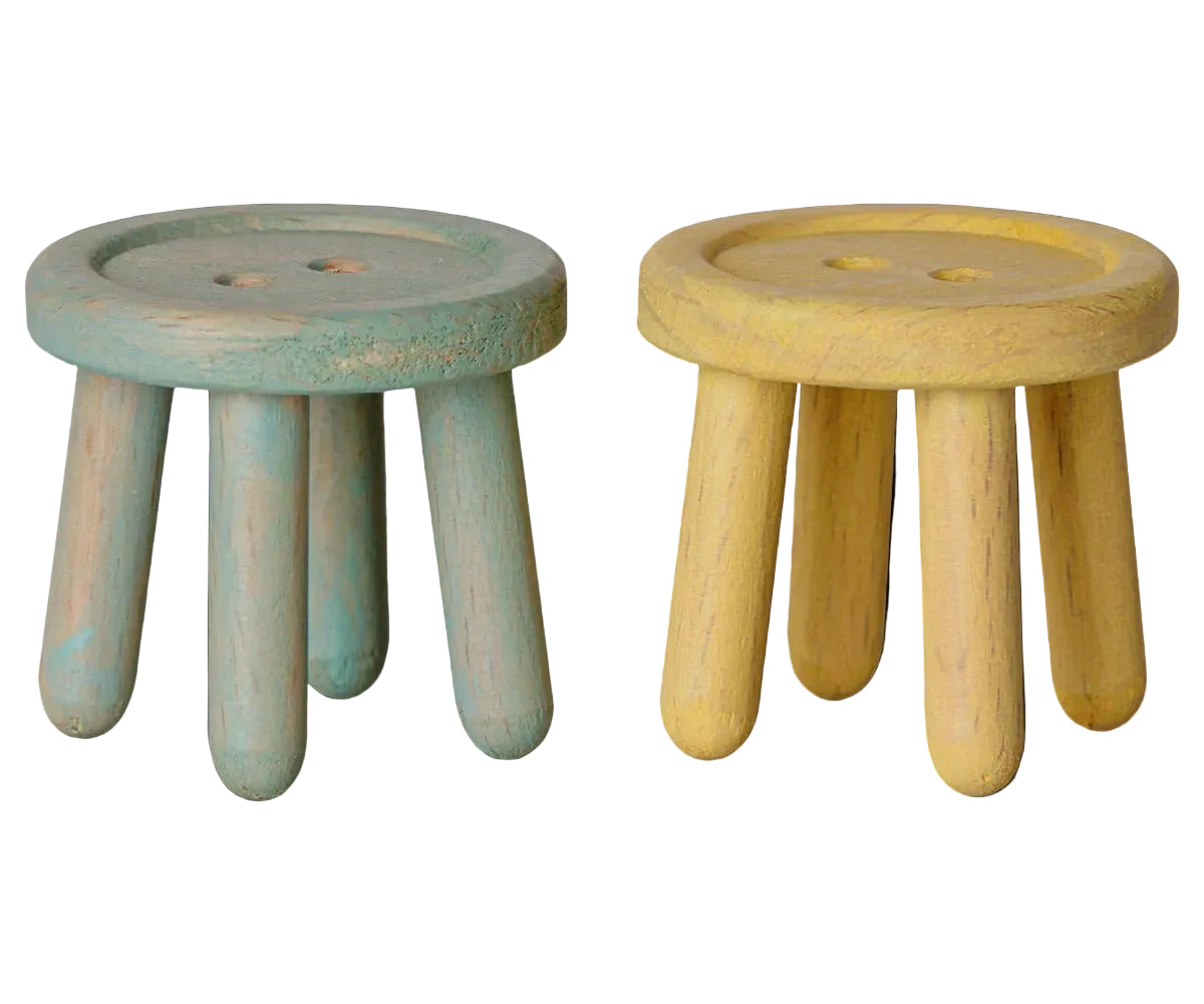 Ensemble De Tabourets Pour Souris Maileg – Menthe / Jaune Pâle