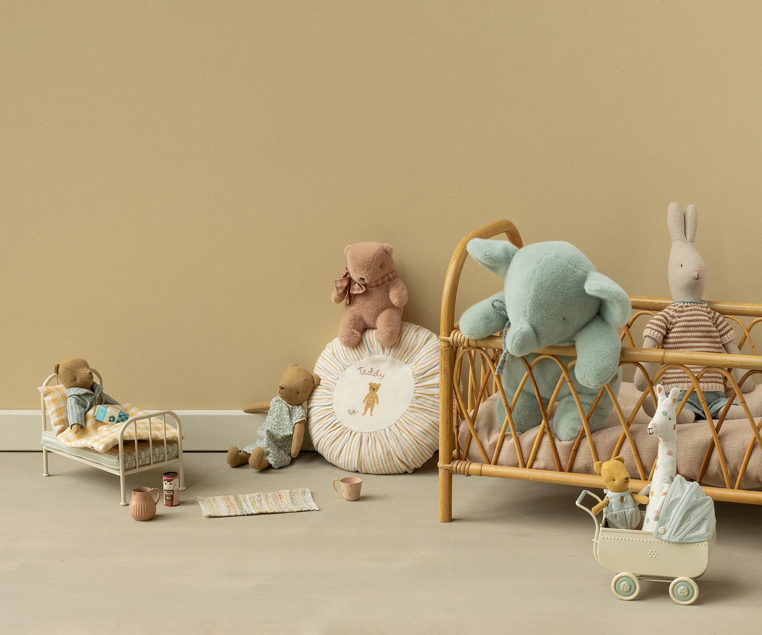 Peluche Éléphant, Medium - Menthe Douce