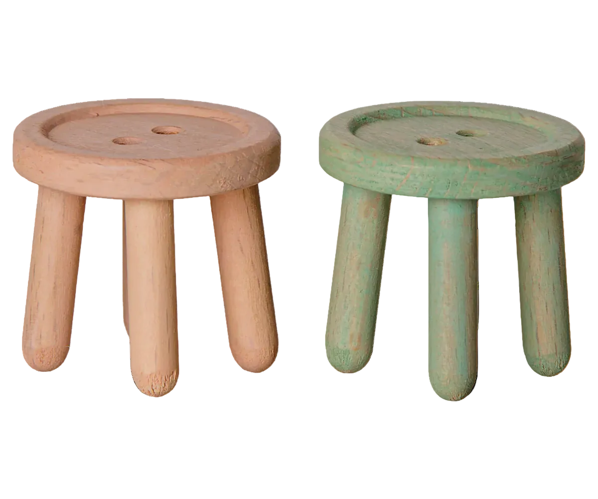 Ensemble De Tabourets Pour Souris Maileg – Rose Pâle / Menthe Pâle