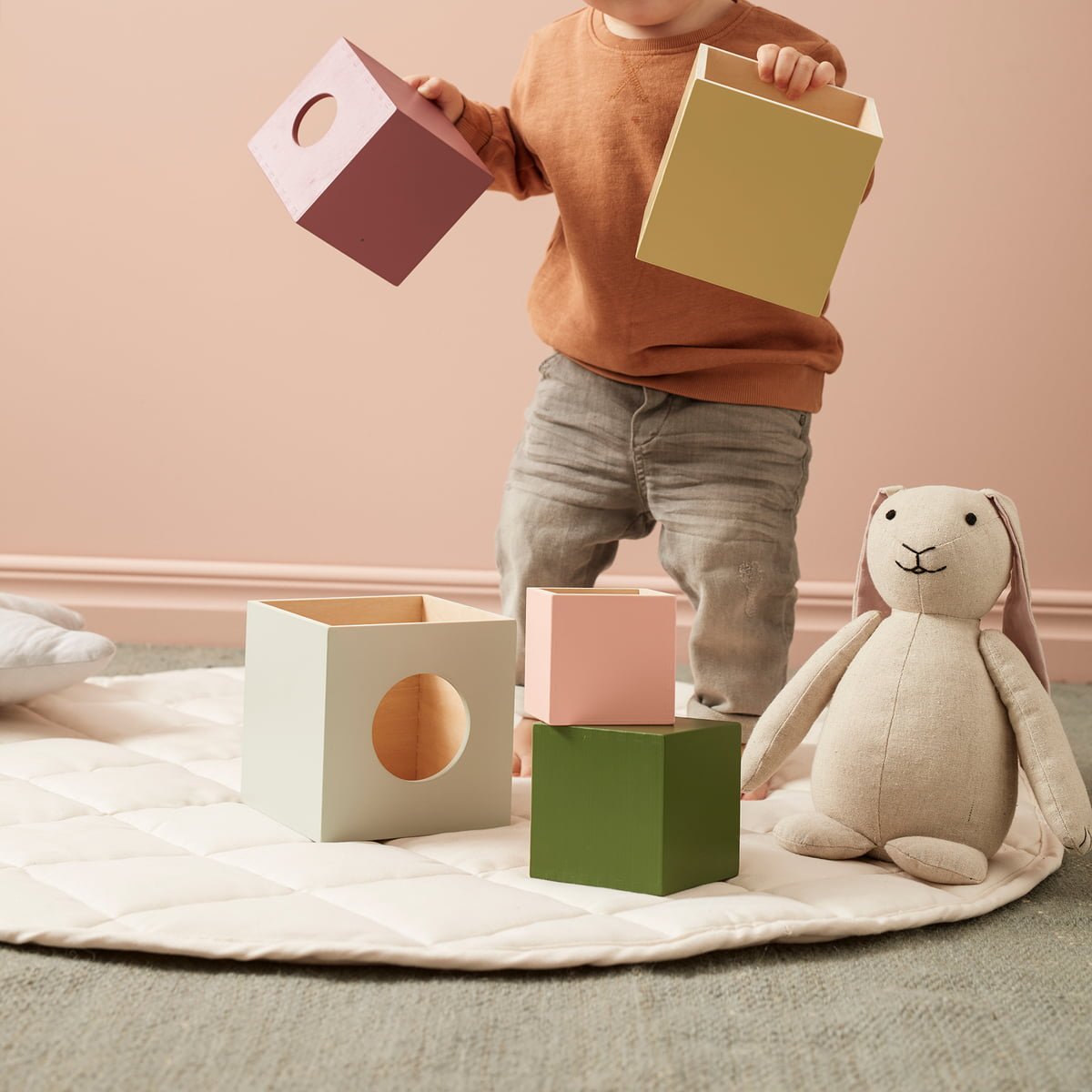 KID'S CONCEPT - Tapis de Jeu Rond – Blanc Cassé