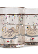 KONGES SLØJD - Paquet De 2 Gobelets À Paillettes - Cygne Blanc Cassé