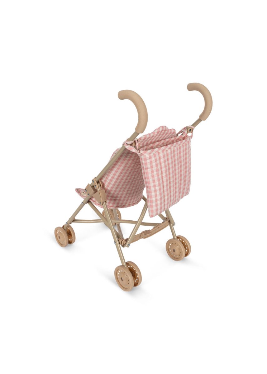 KONGES SLØJD - Poussette De Poupée - Carreaux Rose Poudre