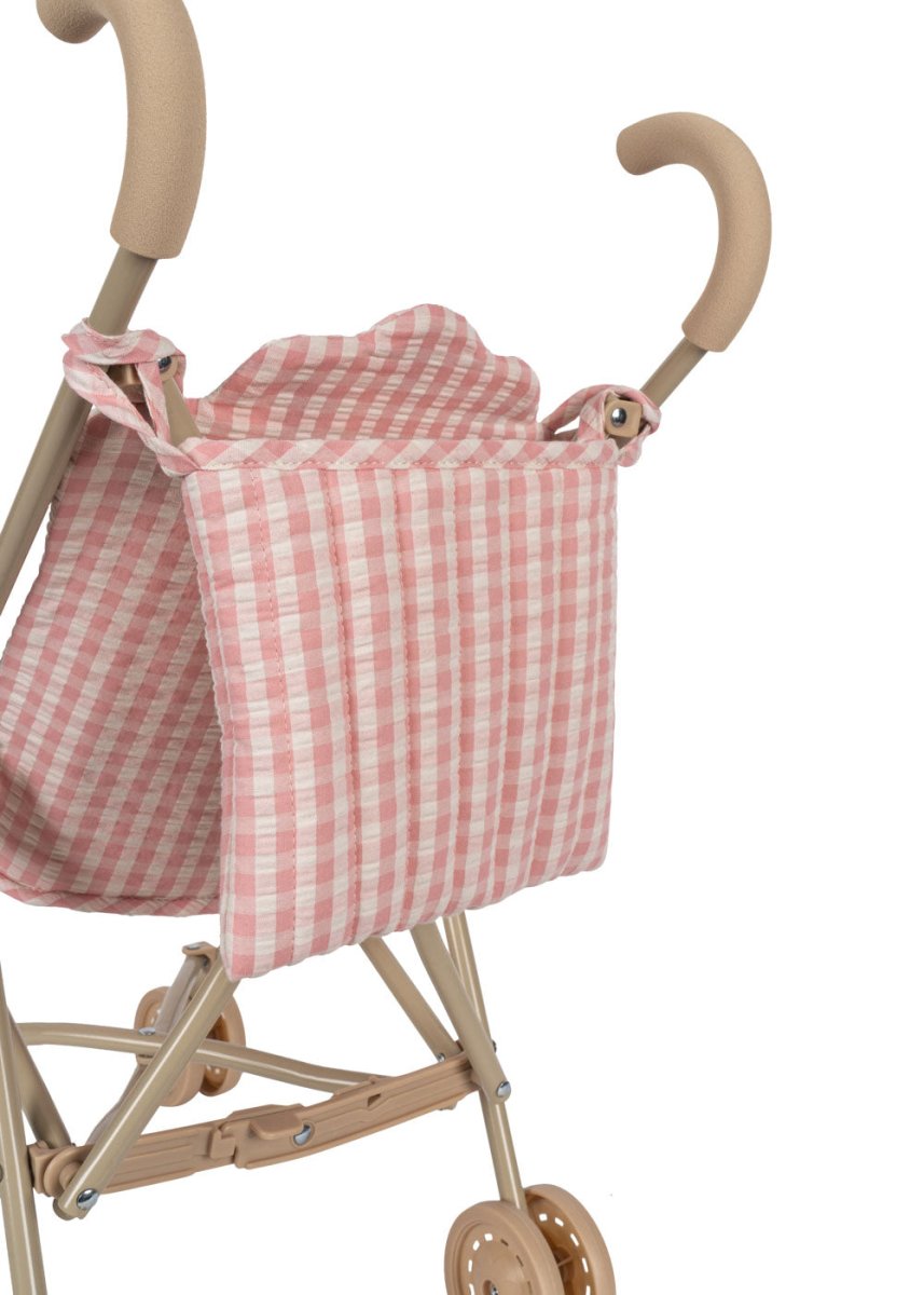 KONGES SLØJD - Poussette De Poupée - Carreaux Rose Poudre