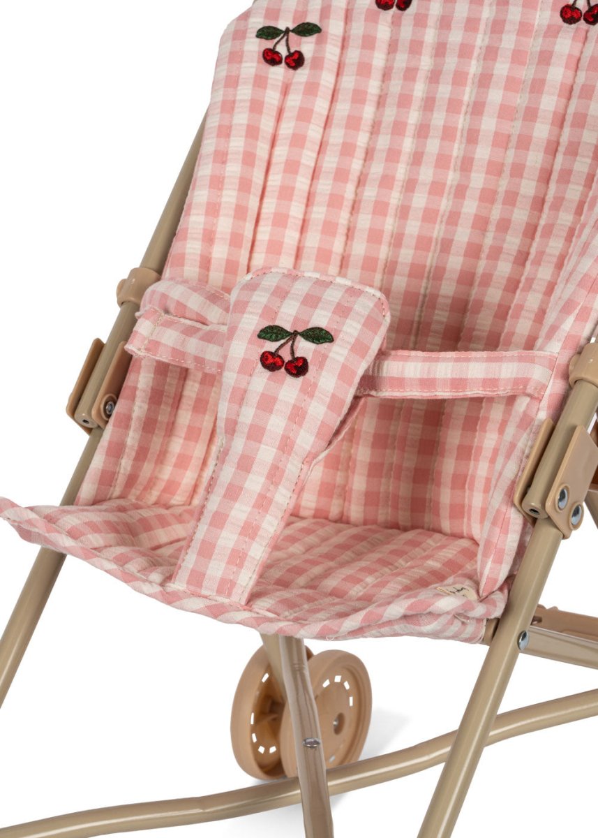 KONGES SLØJD - Poussette De Poupée - Carreaux Rose Poudre