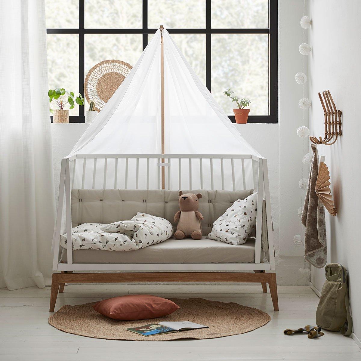 LEANDER - Lit Bébé Luna, 120cm, Blanc/chêne