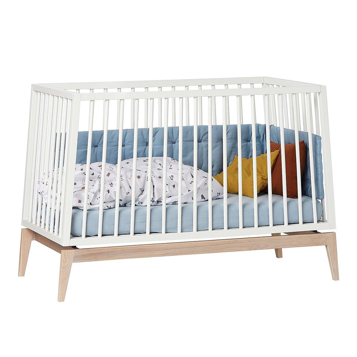 LEANDER - Lit Bébé Luna, 120cm, Blanc/chêne