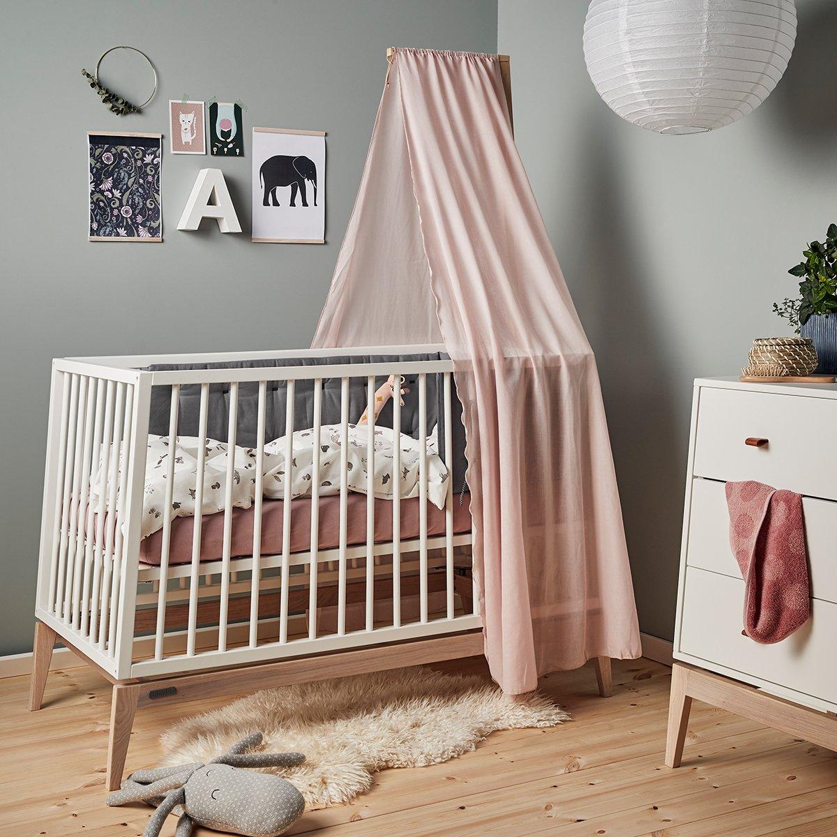 LEANDER - Lit Bébé Luna, 120cm, Blanc/chêne