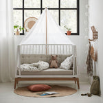 LEANDER - Lit Bébé Luna, 140x70 Cm, Gris/chêne