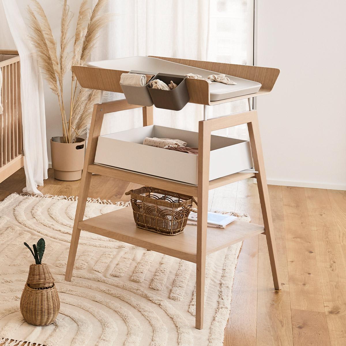 LEANDER - Table À Langer Linea Avec Matelas, Chêne