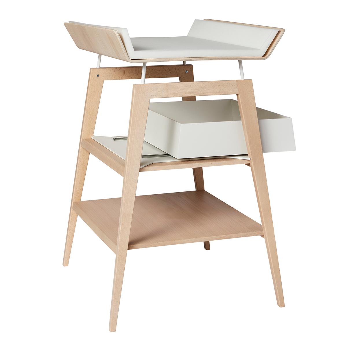 LEANDER - Table À Langer Linea Avec Matelas, Hêtre