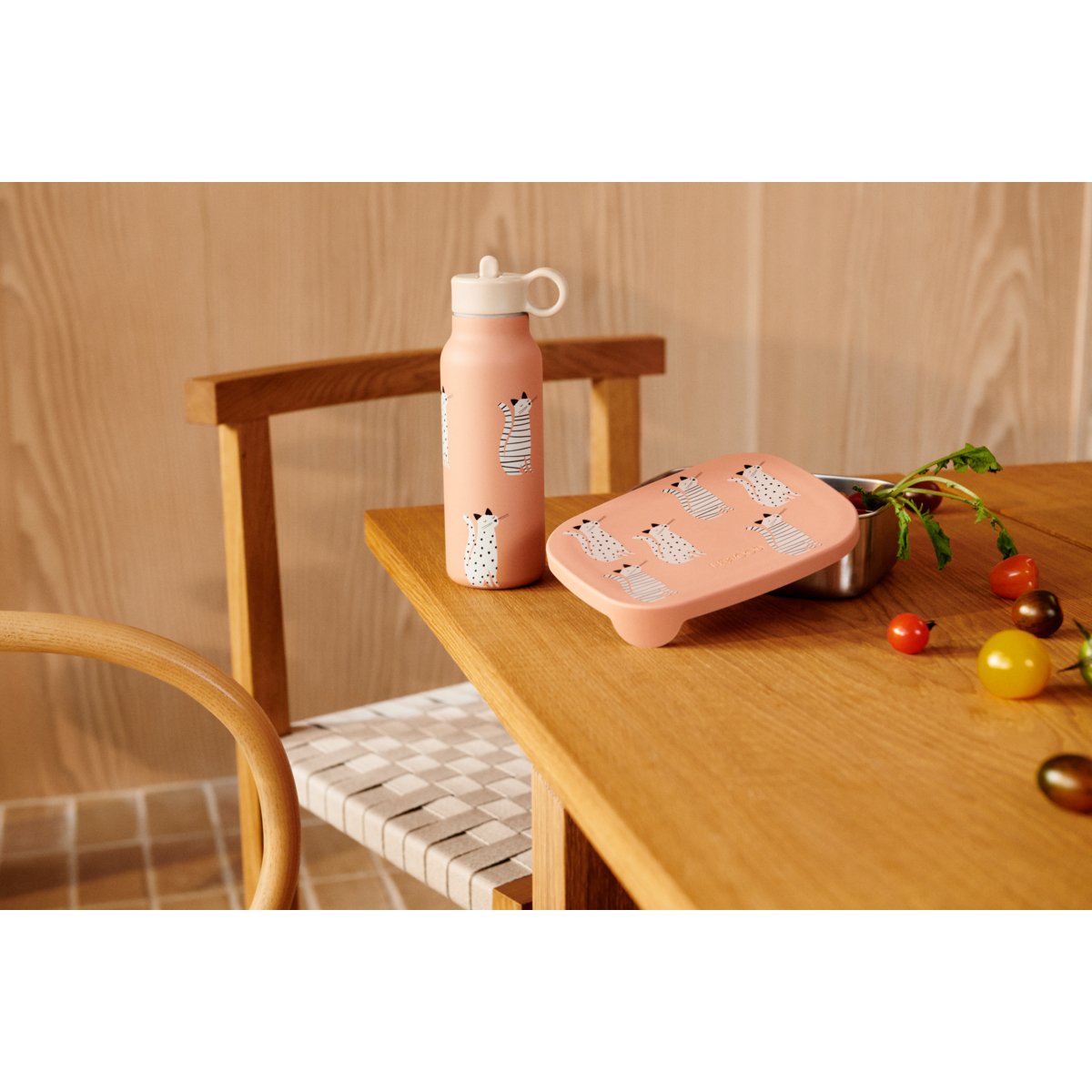 LIEWOOD - Gourde Falk 350 Ml - Chat / Tuscany Rose