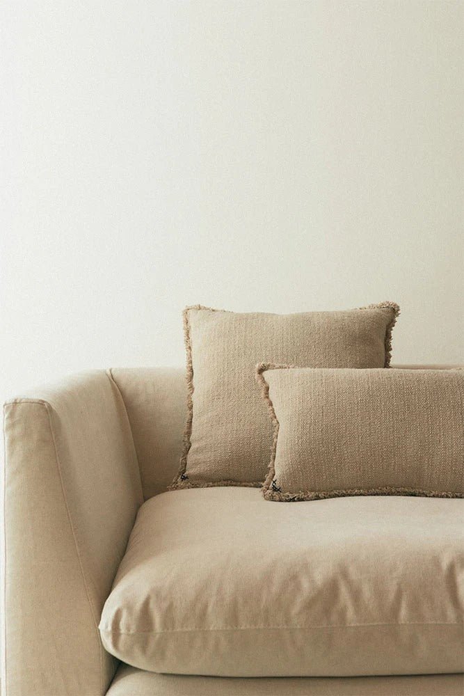 LORENA CANALS - Coussin Carré Tissé Main Beige