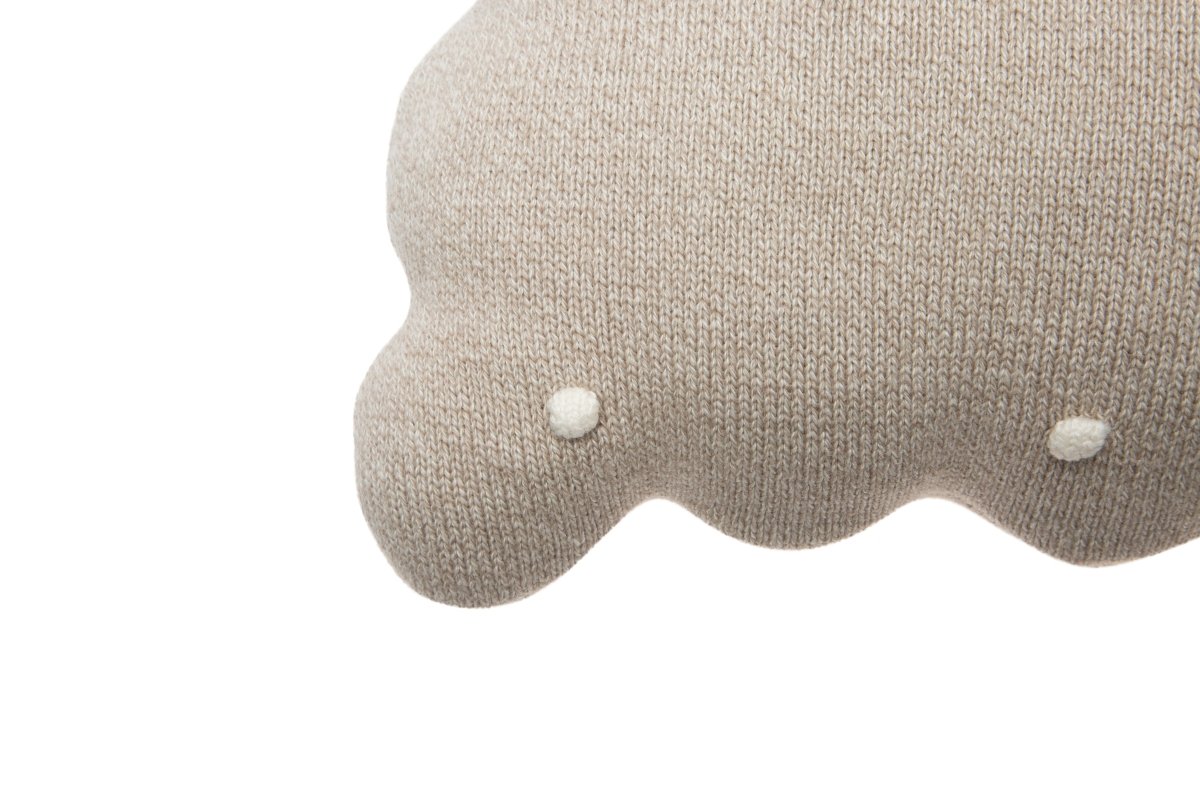 LORENA CANALS - Coussin Tricoté Biscuit Dune Blanc