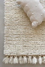 LORENA CANALS - Coussin Tricoté Biscuit Dune Blanc