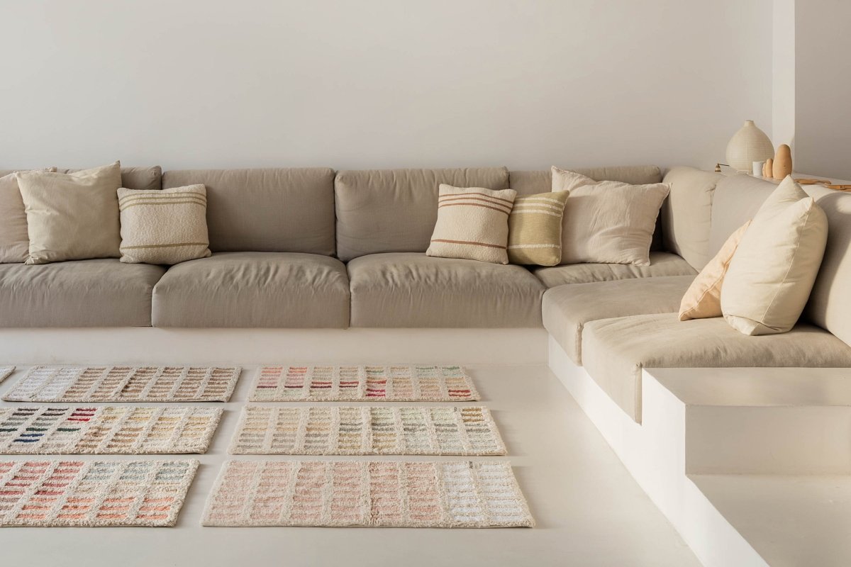 LORENA CANALS - Coussin Tricoté Duetto Powder - Naturel