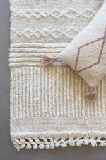 LORENA CANALS - Coussin Tricoté Little Oasis Nat - Rose Pâle