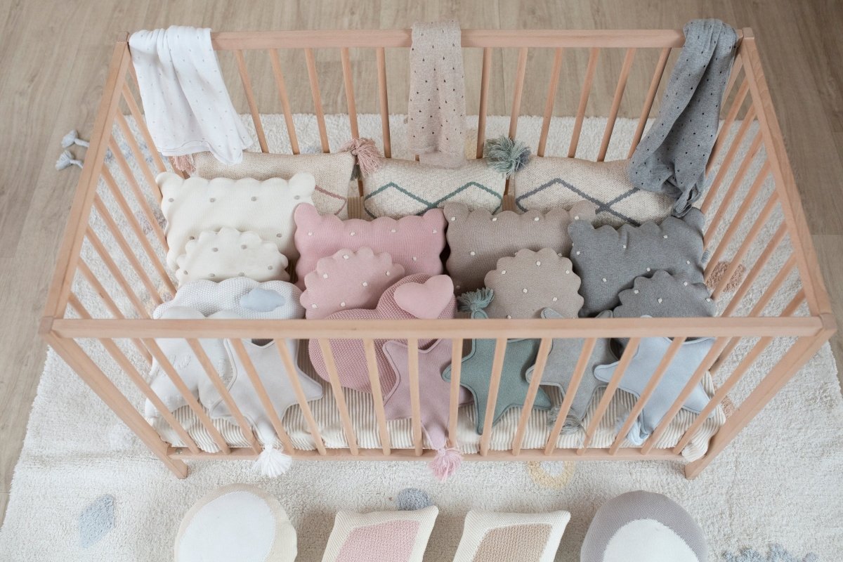 LORENA CANALS - Couverture Bébé Tricot Biscuit Dune Blanc