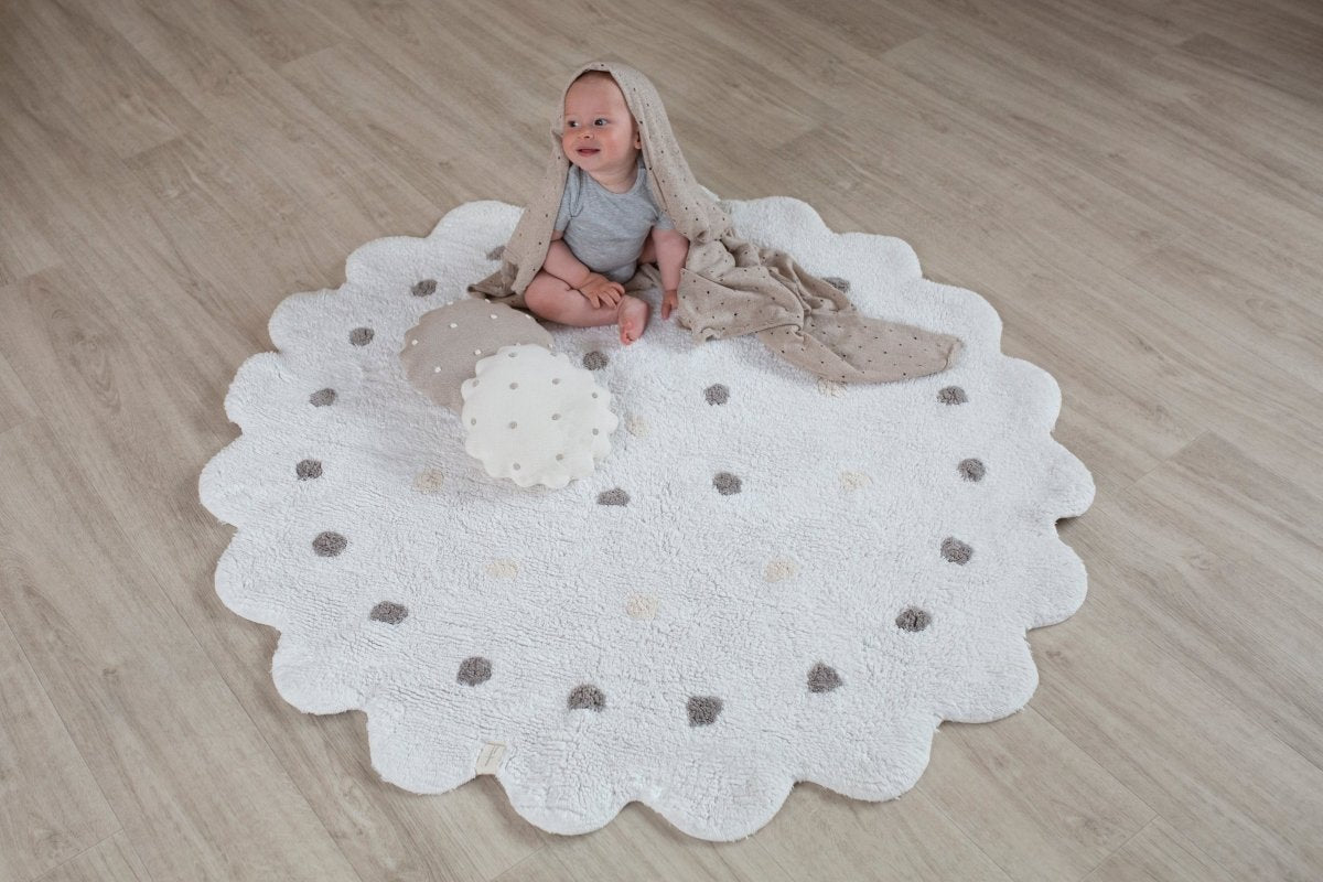 LORENA CANALS - Couverture Bébé Tricot Biscuit Dune Blanc