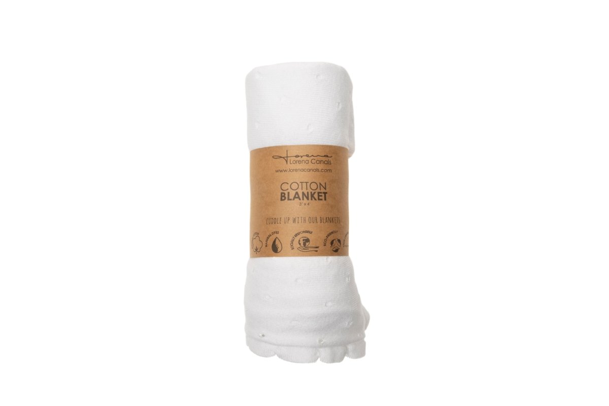 LORENA CANALS - Couverture Bébé Tricotée Biscuit Blanc