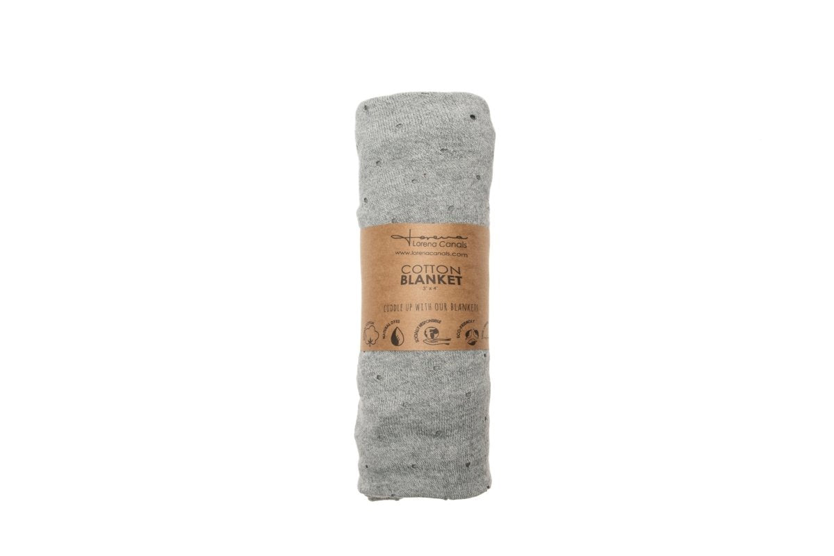 LORENA CANALS - Couverture Bébé Tricotée Biscuit Gris