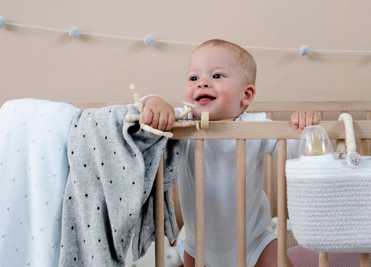 LORENA CANALS - Couverture Bébé Tricotée Biscuit Gris
