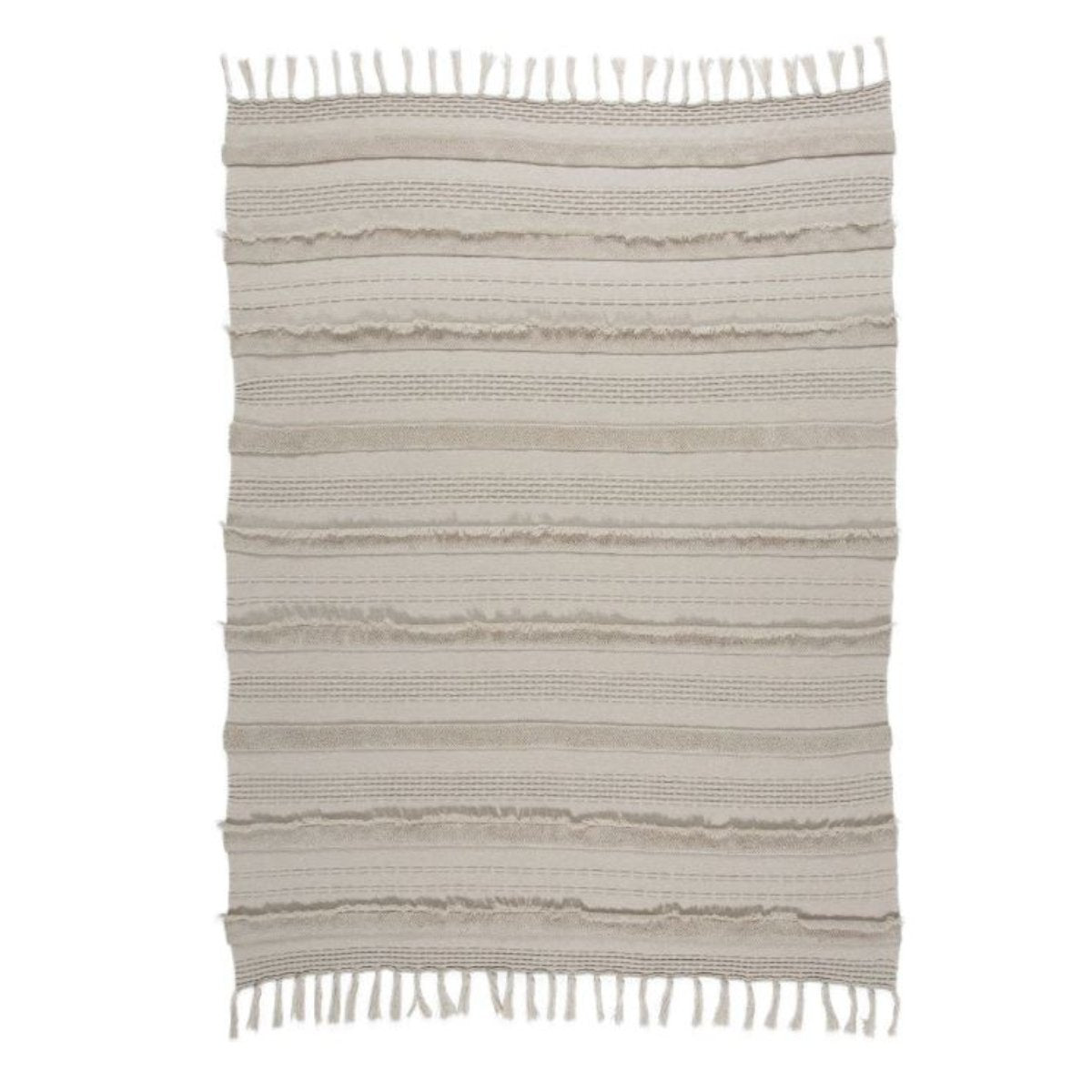 LORENA CANALS - Couverture Tricotée Air Dune Blanc