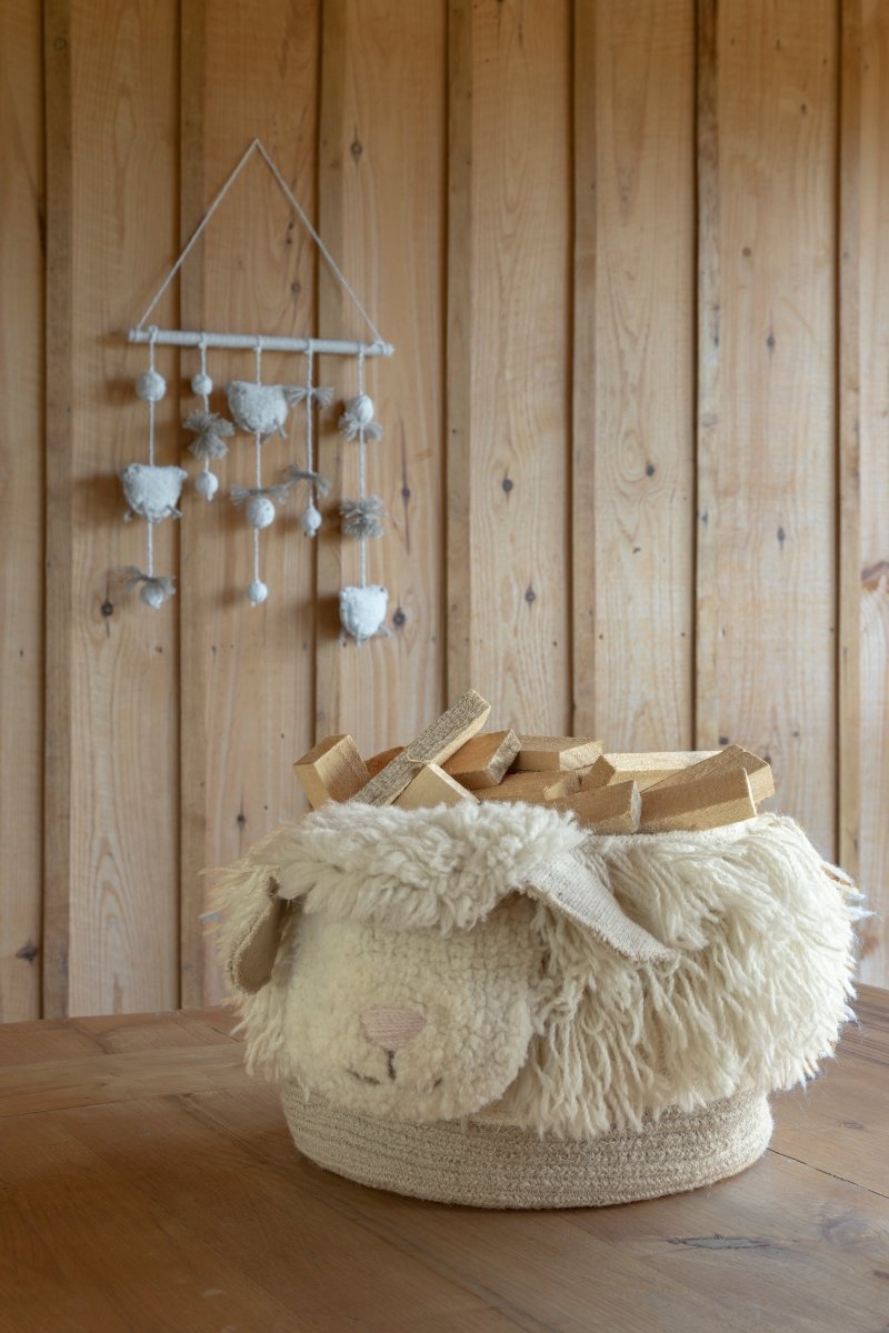 LORENA CANALS - Panier En Laine Mouton Rose Nez