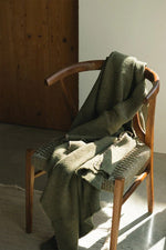 LORENA CANALS - Plaid Tissé Main Kaki 130 X 180 Cm