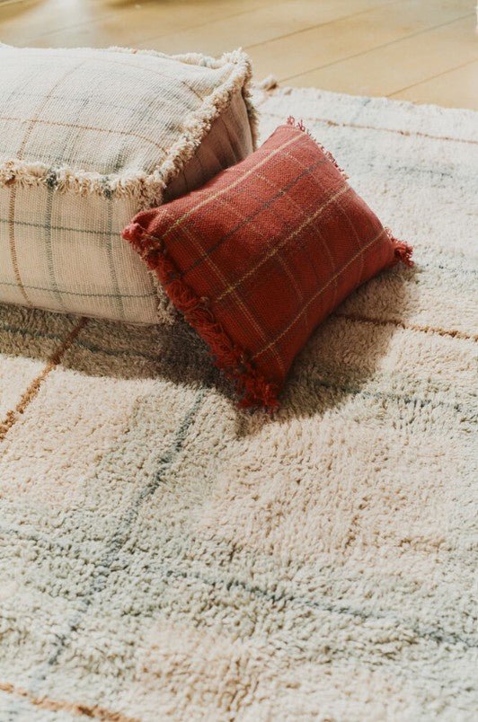 LORENA CANALS - Pouf Tissé Main Bleu Sauge